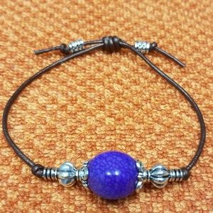 Brown Leather Adjustable Bracelet